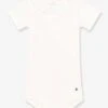Body Manches Courtes à Collerette PETIT BATEAU - Blanc -PETIT BATEAU Soldes Magasin body manches courtes a collerette petit bateau