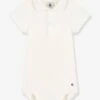 Body Manches Courtes Avec Col PETIT BATEAU - Blanc -PETIT BATEAU Soldes Magasin body manches courtes avec col petit bateau 3