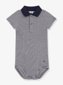 Body Manches Courtes Ouverture Polo PETIT BATEAU - Bleu