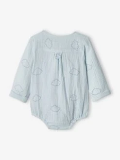 Body Nuages En Gaze De Coton Bébé Naissance Manches Longues - Bleu Ciel -PETIT BATEAU Soldes Magasin body nuages en gaze de coton bebe naissance manches longues 2