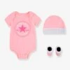 Ensemble 3 Pièces Chaussons + Body + Bonnet Converse® - Rose -PETIT BATEAU Soldes Magasin ensemble 3 pieces chaussons body bonnet converse