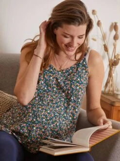 Ensemble 4 Pièces Homewear Grossesse Et Allaitement - Pack Pyjama Fleuri -PETIT BATEAU Soldes Magasin ensemble 4 pieces homewear grossesse et allaitement 2