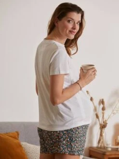 Ensemble 4 Pièces Homewear Grossesse Et Allaitement - Pack Pyjama Fleuri -PETIT BATEAU Soldes Magasin ensemble 4 pieces homewear grossesse et allaitement 3