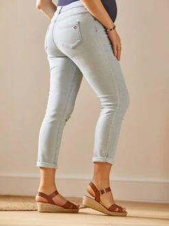 Jean Droit 7/8ème De Grossesse Bandeau Sans Couture - Bleach -PETIT BATEAU Soldes Magasin jean droit 78eme de grossesse bandeau sans couture 6