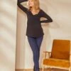 Jean Slim De Grossesse Bandeau Sans Couture - Double Stone Cf Swatch -PETIT BATEAU Soldes Magasin jean slim de grossesse bandeau sans couture 8