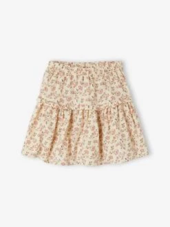 Jupe à Fleurs En Gaze De Coton Fille - Blanc Imprimé