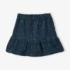 Jupe à Volant En Velours Fille - Encre Imprimé -PETIT BATEAU Soldes Magasin jupe a volant en velours fille