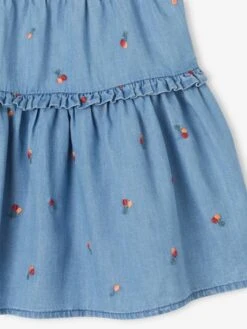 Jupe Brodée Cerises En Denim Léger Fille - Stone -PETIT BATEAU Soldes Magasin jupe brodee cerises en denim leger fille 2