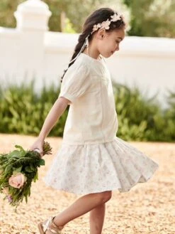 Jupe De Cérémonie à Fleurs Fille - Blanc Imprimé -PETIT BATEAU Soldes Magasin jupe de ceremonie a fleurs fille 3