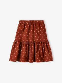 Jupe En Velours Fille Motifs Fleurs Détails Irisés - Marron Imprimé -PETIT BATEAU Soldes Magasin jupe en velours fille motifs fleurs details irises 3