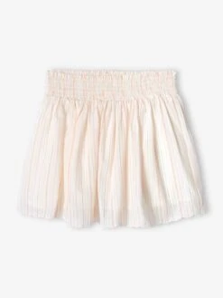 Jupe Rayée Fil Brillant Cérémonie Fille - écru