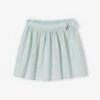 Jupe Rayée Fil Brillant Fille En Coton/lin - Bleu Pâle -PETIT BATEAU Soldes Magasin jupe rayee fil brillant fille en cotonlin