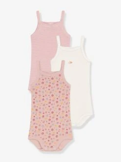 Lot 3 Bodies Bretelles PETIT BATEAU - Rose Pâle
