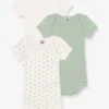 Lot 3 Bodies Manches Courtes PETIT BATEAU - Vert Amande -PETIT BATEAU Soldes Magasin lot 3 bodies manches courtes petit bateau