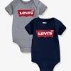 Levis Lot De 2 Bodies Bébé Batwin De Levi's® - Gris -PETIT BATEAU Soldes Magasin lot de 2 bodies bebe batwin de levis