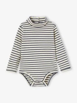 Lot De 2 Bodies Bébé Col Roulé - Bleu Glacier -PETIT BATEAU Soldes Magasin lot de 2 bodies bebe col roule 2