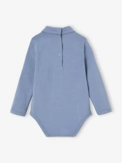 Lot De 2 Bodies Bébé Col Roulé - Bleu Glacier -PETIT BATEAU Soldes Magasin lot de 2 bodies bebe col roule 3
