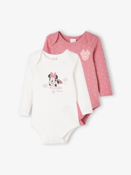 Lot De 2 Bodies Bébé Fille Disney® Minnie - Violet Moyen Uni Avec Decor 1 Lot De 2 Bodies Bébé Fille Disney® Minnie - Violet Moyen Uni Avec Decor