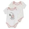 Lot De 2 Bodies Bébé Fille Snoopy Peanuts® - Lot Blanc Et Rose -PETIT BATEAU Soldes Magasin lot de 2 bodies bebe fille snoopy peanuts