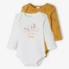 Lot De 2 Bodies Bébé Garçon Disney® Le Roi Lion - Jaune Fonce Uni Avec Decor -PETIT BATEAU Soldes Magasin lot de 2 bodies bebe garcon disney le roi lion