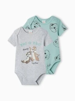 Lot De 2 Bodies Bébé Garçon Disney® Tic & Tac - Vert Sauge