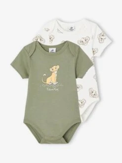 Lot De 2 Bodies Bébé Manches Courtes Disney® Le Roi Lion - Kaki