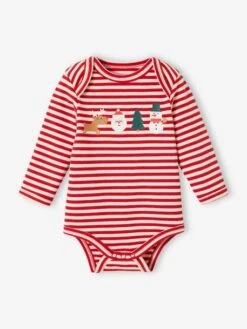Lot De 2 Bodies De Noël Bébé - Rouge -PETIT BATEAU Soldes Magasin lot de 2 bodies de noel bebe 2