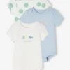 Lot De 3 Bodies évolutifs Bébé En Coton Biologique - Bleu Ciel -PETIT BATEAU Soldes Magasin lot de 3 bodies evolutifs bebe en coton biologique