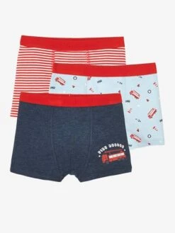 Lot De 3 Boxers "pompier" Garçon - Ivoire Rayé