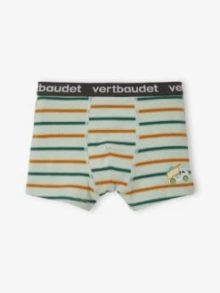 Lot De 3 Boxers Stretch "tractopelle" Garçon - Vert Sauge -PETIT BATEAU Soldes Magasin lot de 3 boxers stretch tractopelle garcon 3
