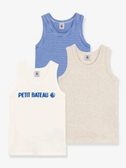 Lot De 3 Débardeurs En Coton Bio PETIT BATEAU - Blanc