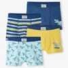 Lot De 4 Boxers Stretch "dino Surf" Garçon En Coton Bio - Jaune -PETIT BATEAU Soldes Magasin lot de 4 boxers stretch dino surf garcon en coton bio