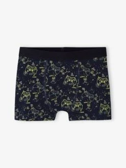 Lot De 4 Boxers Stretch "gamer" Garçon En Coton Bio - Encre -PETIT BATEAU Soldes Magasin lot de 4 boxers stretch gamer garcon en coton bio 3