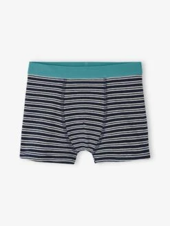Lot De 4 Boxers Stretch "van" Garçon En Coton Bio - Vert D'eau -PETIT BATEAU Soldes Magasin lot de 4 boxers stretch van garcon en coton bio 3