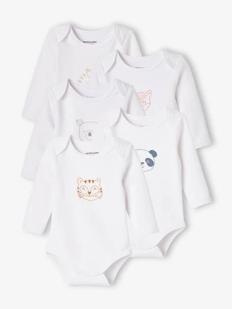 Lot De 5 Bodies « animaux » Bébé Naissance Ouverture US Manches Longues BASICS - Lot Ivoire 1 Lot De 5 Bodies « animaux » Bébé Naissance Ouverture US Manches Longues BASICS - Lot Ivoire