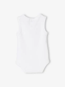 Lot De 5 Bodies Débardeur Bébé En Interlock BASICS - Lot Blanc -PETIT BATEAU Soldes Magasin lot de 5 bodies debardeur bebe en interlock basics 2