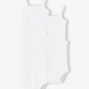 Lot De 5 Bodies Fines Bretelles Bébé En Interlock BASICS - Lot Blanc -PETIT BATEAU Soldes Magasin lot de 5 bodies fines bretelles bebe en interlock basics