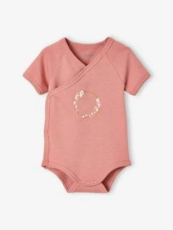 Lot De 5 Bodies Manches Courtes Bébé Ouverture Naissance - Rose Pâle -PETIT BATEAU Soldes Magasin lot de 5 bodies manches courtes bebe ouverture naissance 3