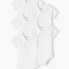 Lot De 5 Bodies Manches Courtes Bébé Ouverture Naissance BASICS - Lot Ivoire -PETIT BATEAU Soldes Magasin lot de 5 bodies manches courtes bebe ouverture naissance basics
