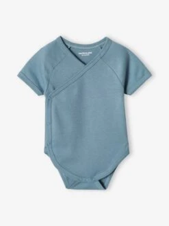 Lot De 5 Bodies Naissance Bébé Ouverture Devant - Bleu Ciel -PETIT BATEAU Soldes Magasin lot de 5 bodies naissance bebe ouverture devant 3