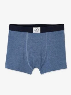 Lot De 5 Boxers Garçon BASICS - Bleu Clair -PETIT BATEAU Soldes Magasin lot de 5 boxers garcon basics 7