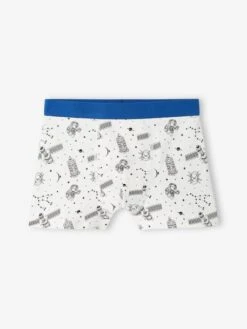 Lot De 5 Boxers Stretch Espace Garçon - Bleu Roi -PETIT BATEAU Soldes Magasin lot de 5 boxers stretch espace garcon 1