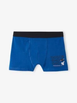 Lot De 5 Boxers Stretch Espace Garçon - Bleu Roi -PETIT BATEAU Soldes Magasin lot de 5 boxers stretch espace garcon 2