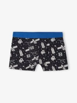 Lot De 5 Boxers Stretch Espace Garçon - Bleu Roi -PETIT BATEAU Soldes Magasin lot de 5 boxers stretch espace garcon 3