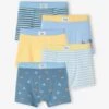 Lot De 5 Boxers Stretch Garçon "surf" - Jaune Pâle