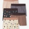 Lot De 5 Boxers Stretch Graphiques Garçon En Coton Bio - écru -PETIT BATEAU Soldes Magasin lot de 5 boxers stretch graphiques garcon en coton bio