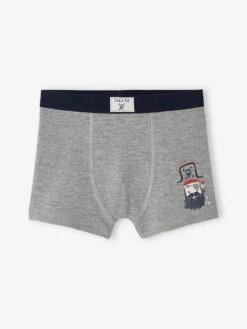 Lot De 5 Boxers Stretch "pirates" Garçon - Lot Marine Et Rouge -PETIT BATEAU Soldes Magasin lot de 5 boxers stretch pirates garcon 3