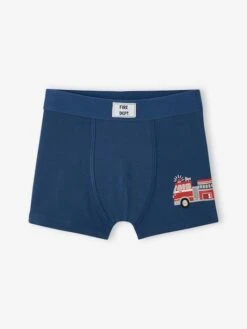 Lot De 5 Boxers Stretch Pompiers Garçon En Coton Bio - Bleu Océan -PETIT BATEAU Soldes Magasin lot de 5 boxers stretch pompiers garcon en coton bio 3