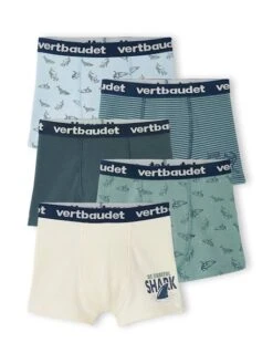 Lot De 5 Boxers Stretch "requins" Garçon - Lot Bleu
