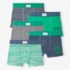 Lot De 5 Boxers Stretch Skate Garçon - Vert -PETIT BATEAU Soldes Magasin lot de 5 boxers stretch skate garcon